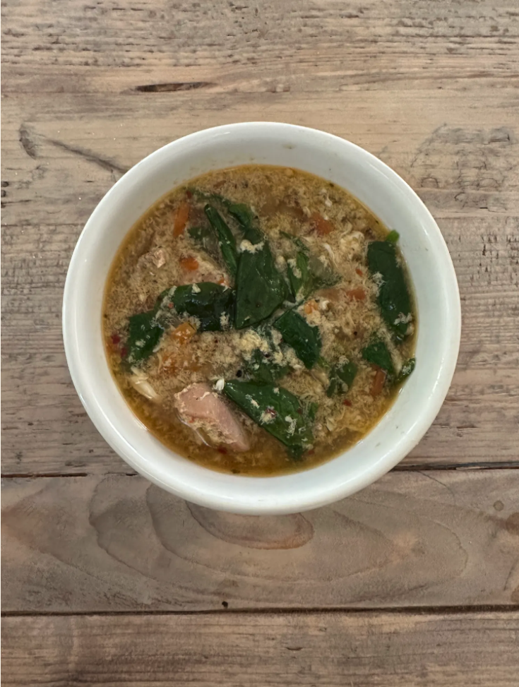 Dino’s Ginger + Lemon Egg Drop Soup