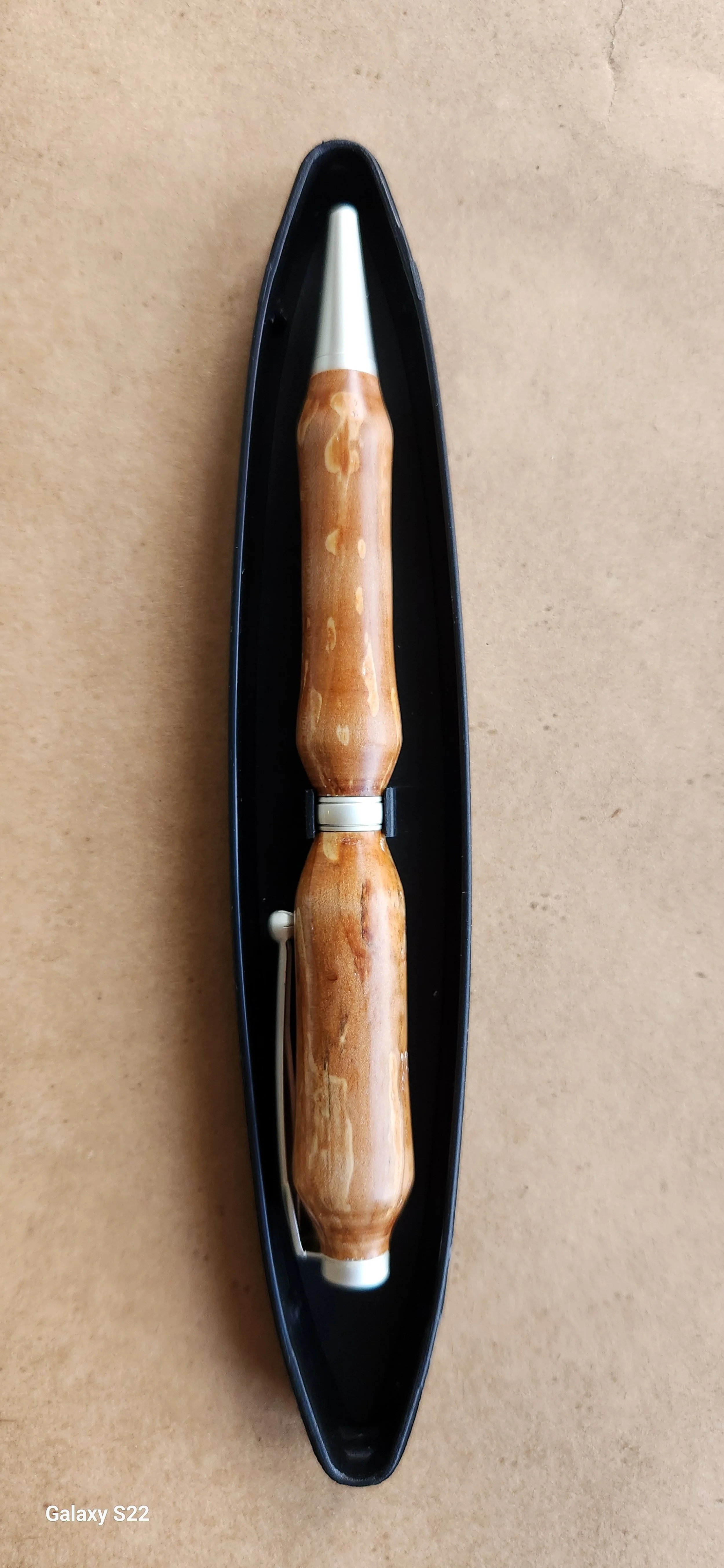 Spalted Bradford Pear Pen with Brushed Aluminum