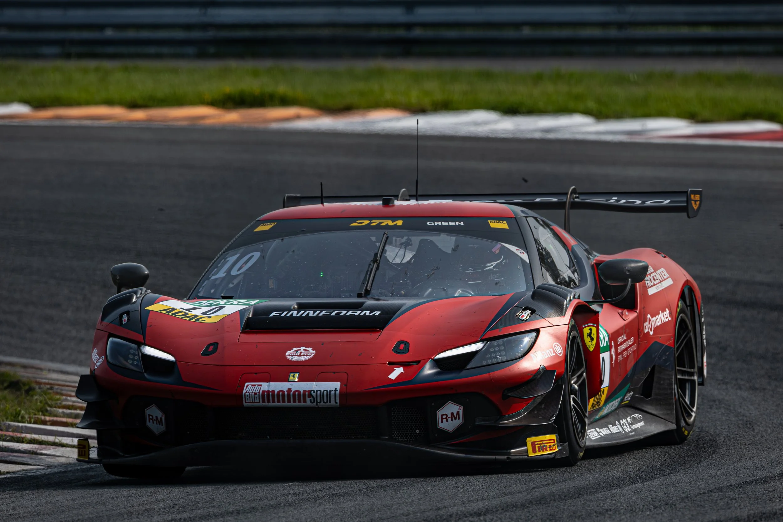 Ferrari 296 GT3 driven by Ben Green at the 2025 DTM Zandvoort round.