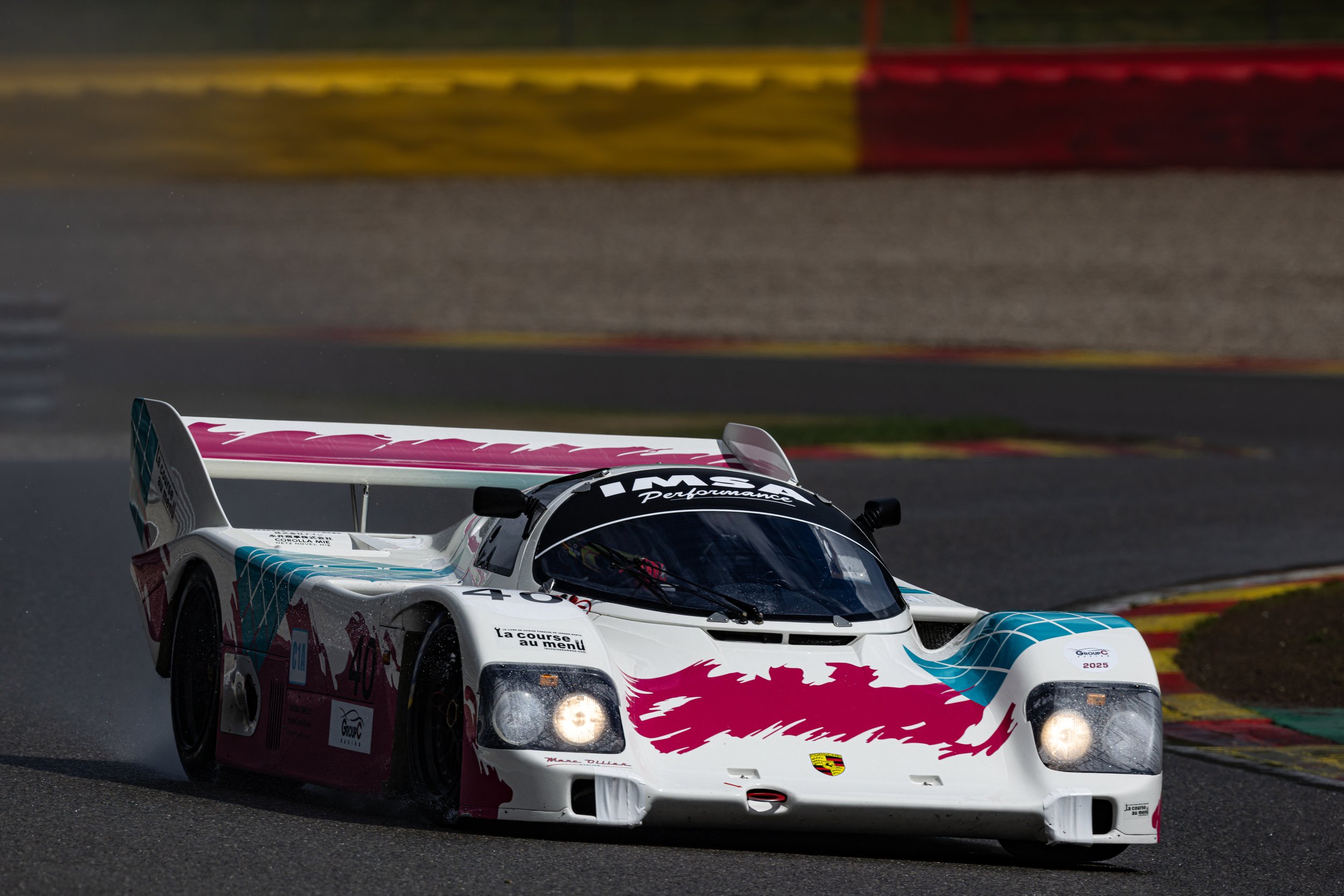 A 1987 Porsche 962c at the Spa Classic 2025 at Spa-Francorchamps.