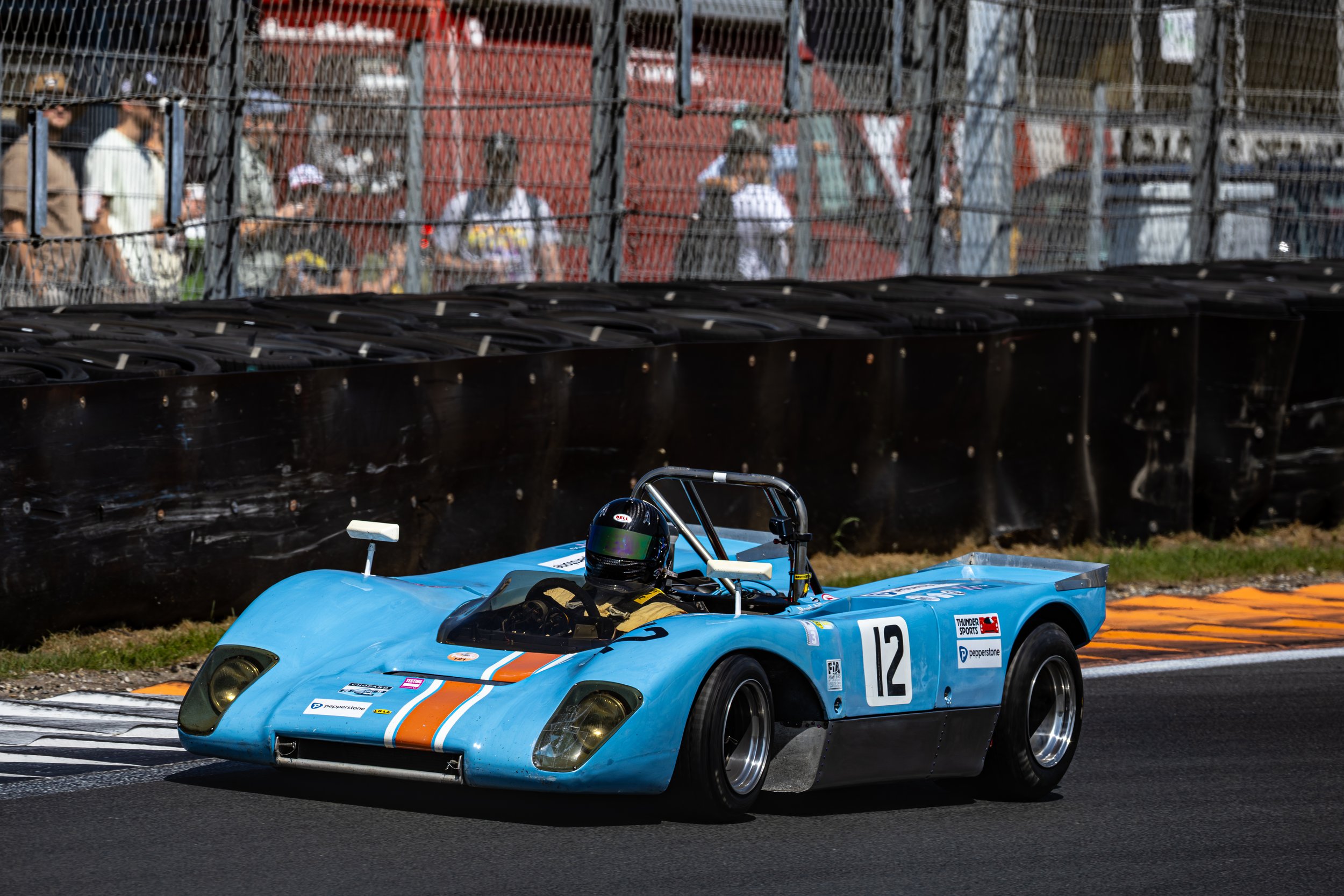 A blue Lola T212 at the Historic Grand Prix Zandvoort 2025.