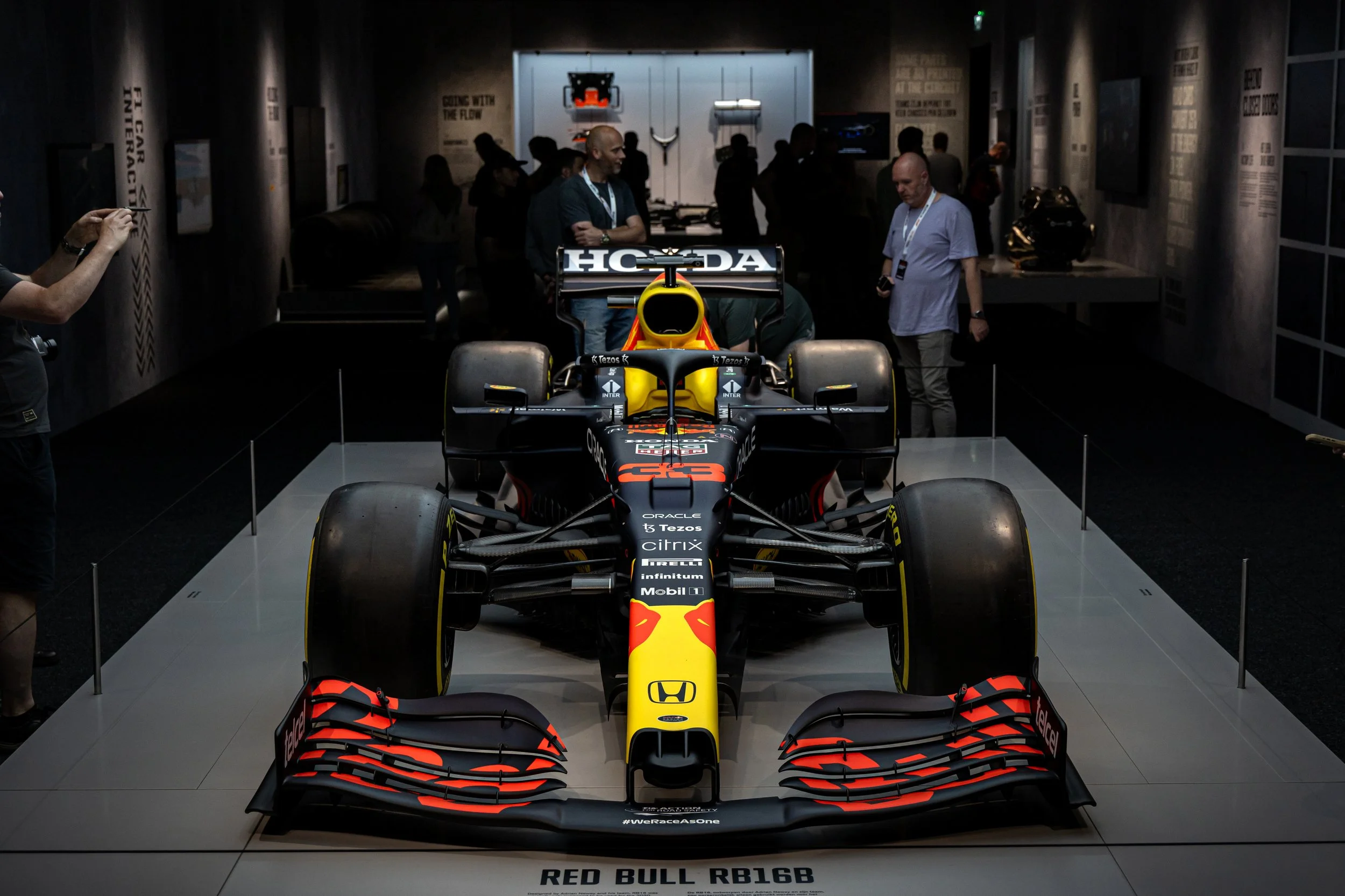 Max Verstappen's championship winning Red Bull RB16b at the F1 Exhibition in Amsterdam.