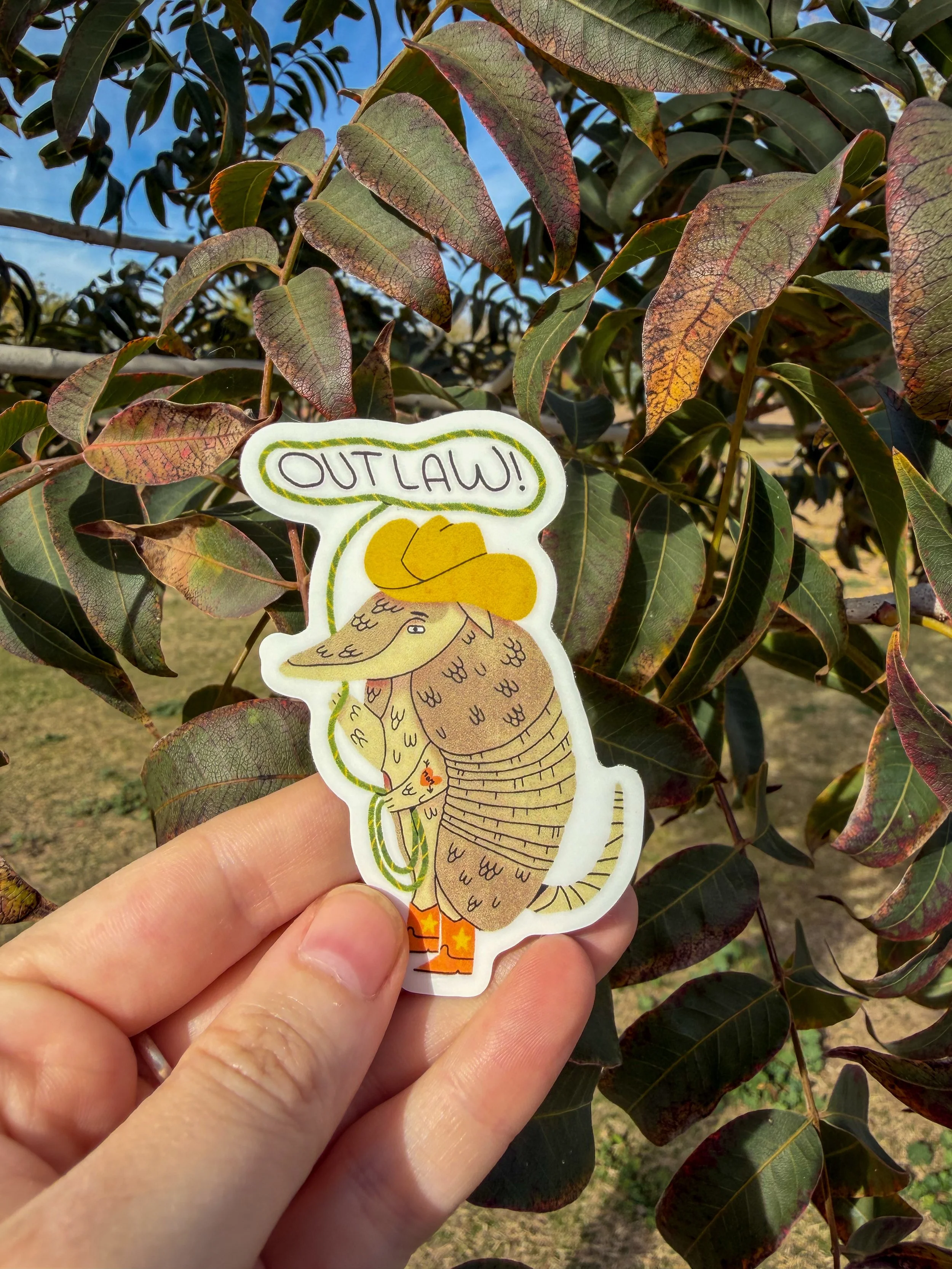 outlaw armadillo sticker