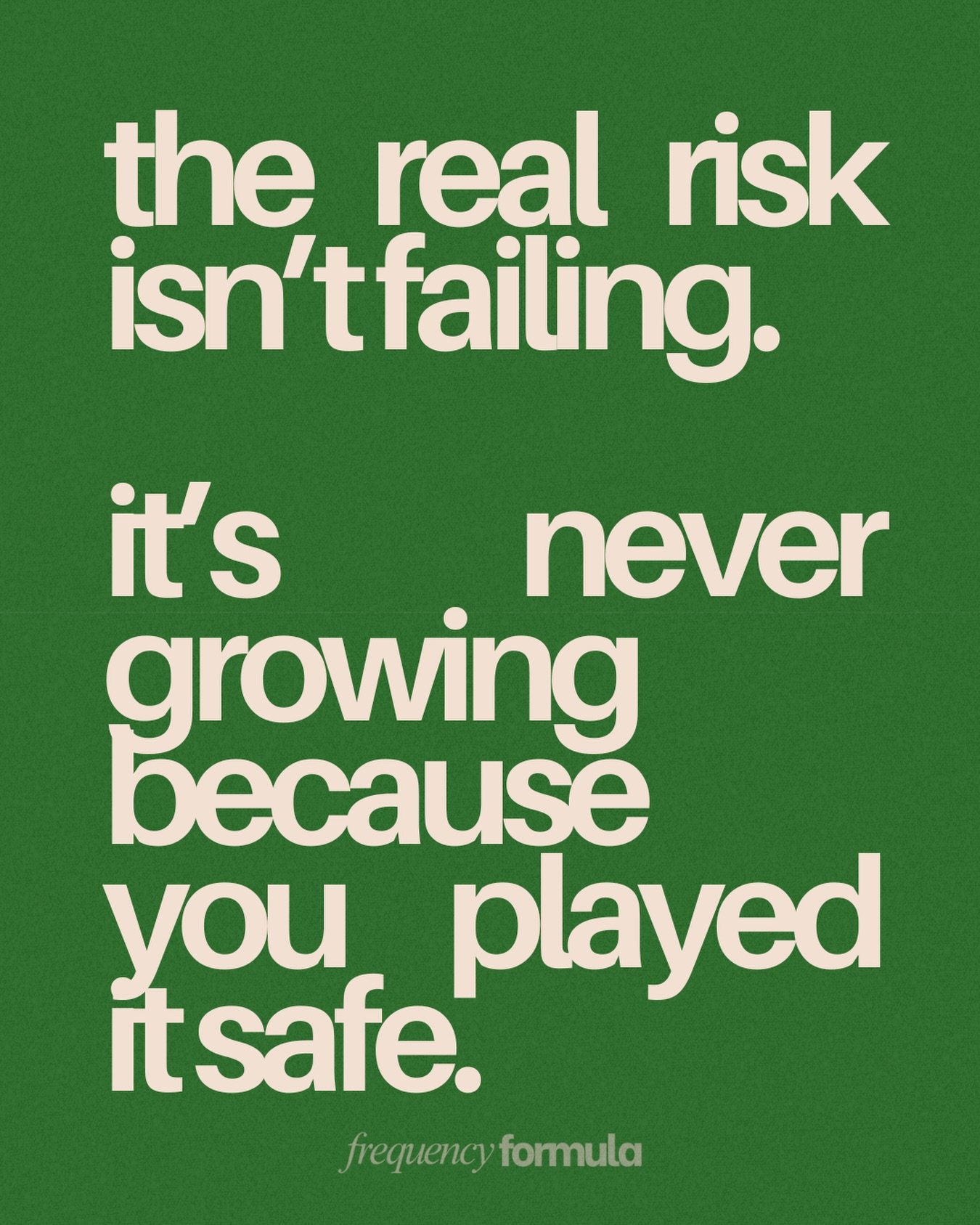 growth requires the willingness to fail. 
playing it safe costs more than failure ever will.

#frequencyformula #growthmindset #consciouscreation #selfexpansion #identityshift becomingyou