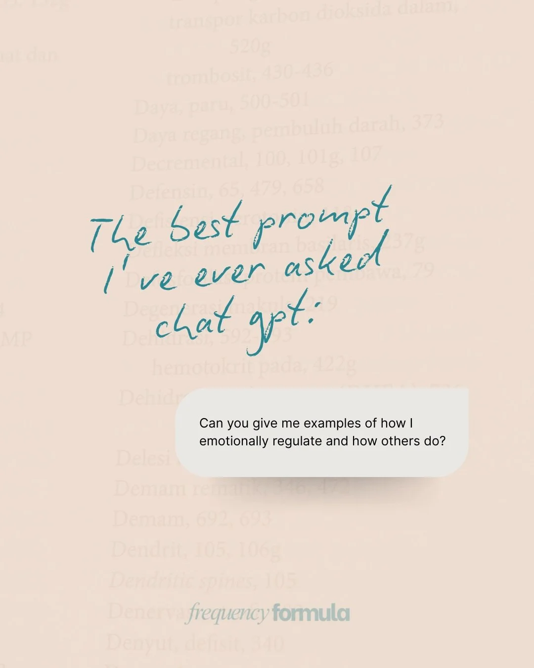 Use ChatGPT to understand yourself better.

Learning how you move through the world changes how you show up in it&hellip;
When one person shifts, every interaction shifts too.

That&rsquo;s how you change the world. 

#frequencyformula
#nervoussystem