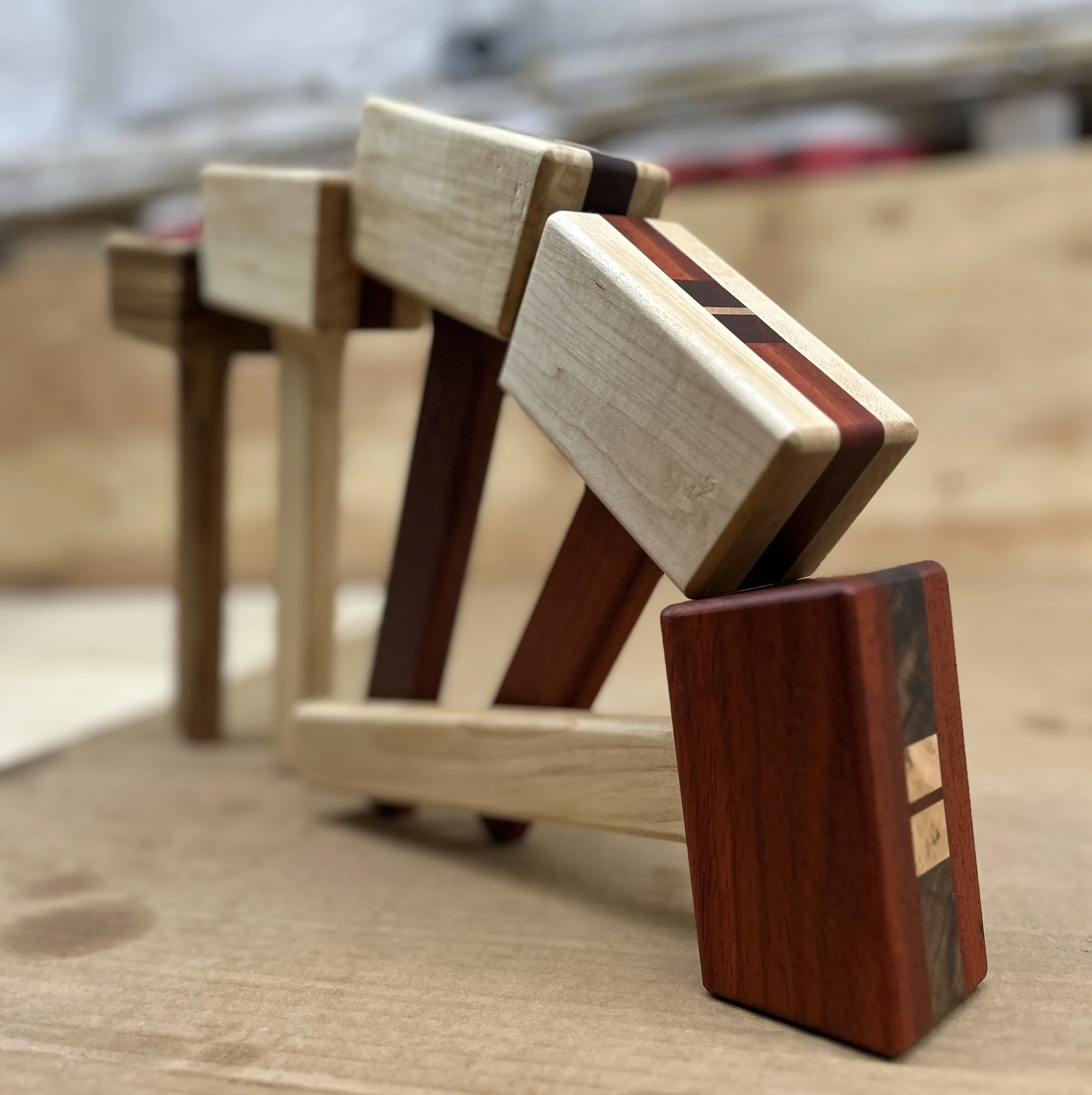 Colorful wooden mallets