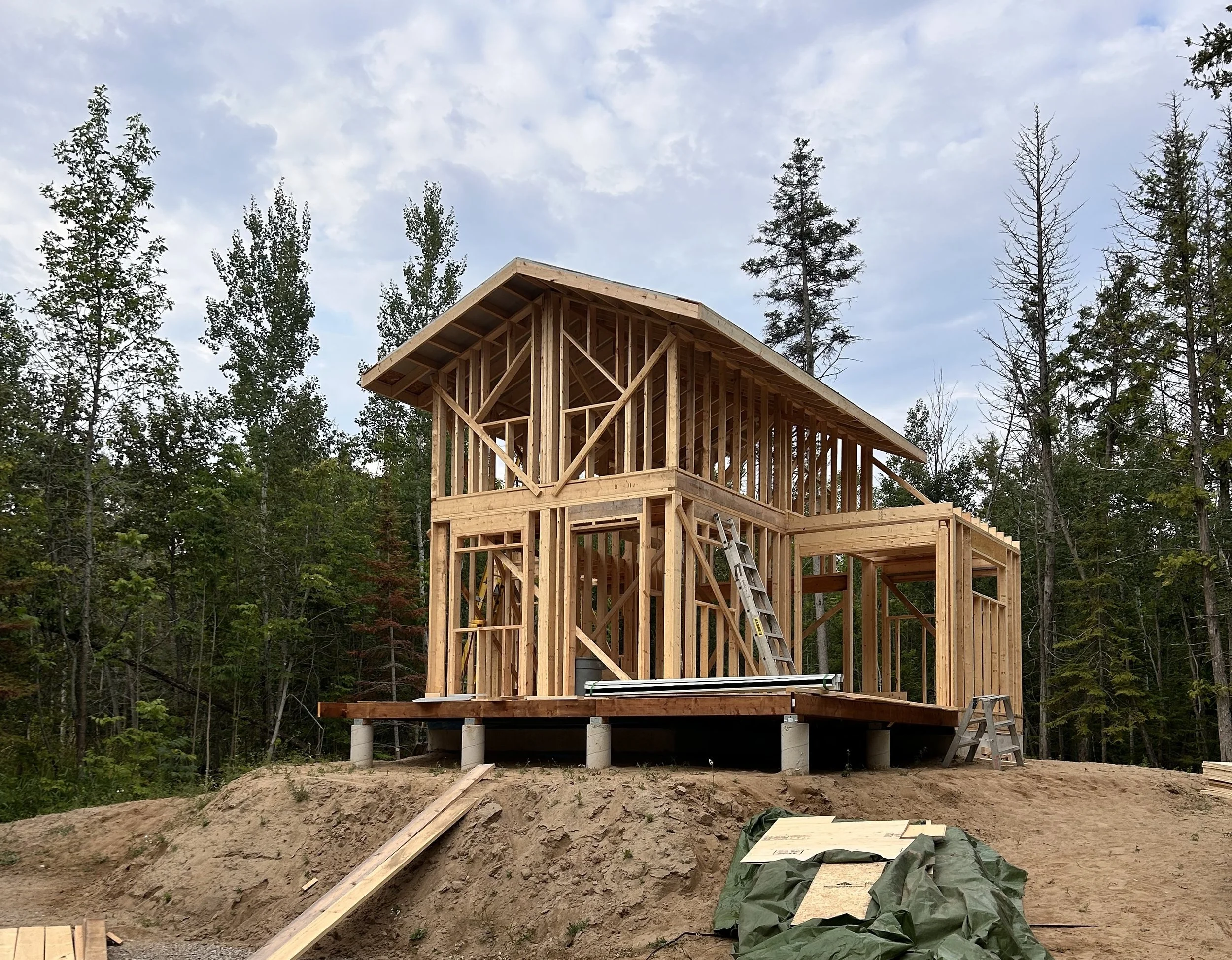 Manitoulin Island - new build framing phase