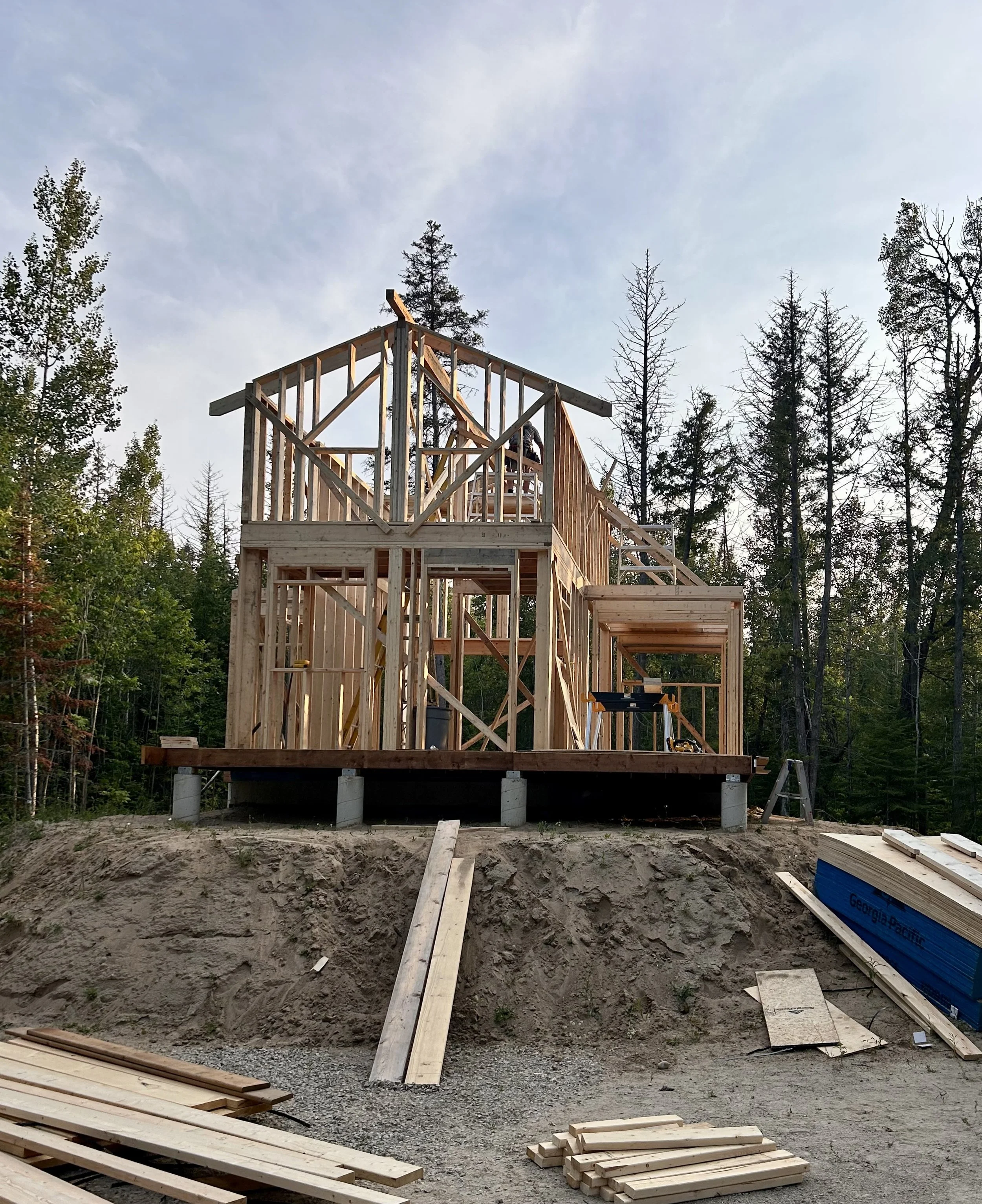 Manitoulin Island - new build framing phase