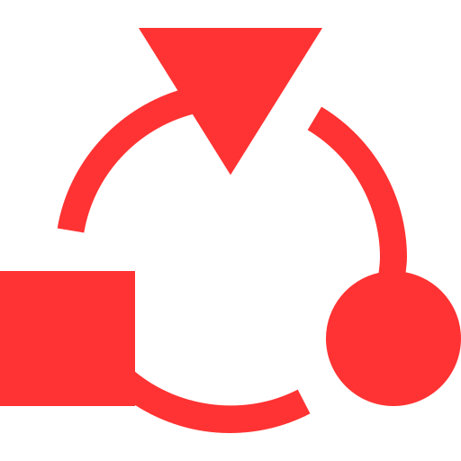 A red circular arrow icon with a large arrow pointing down and a smaller arrow wrapping around a circle, indicating refresh or reload.