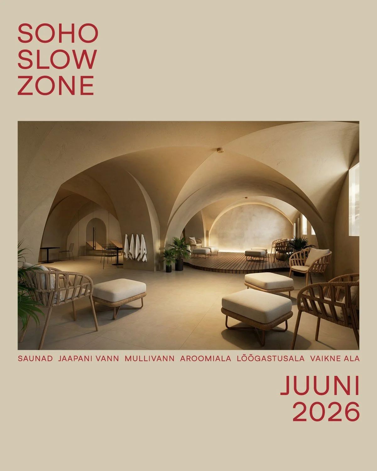 Kui Tartu tempo &auml;ra v&auml;sitab, saad end Soho Slow Zone l&otilde;&otilde;gastusalas maha laadima. Slow Zone pakub vaheldust kahe saunaga - &uuml;ks leebe, teine veidi teravama loomuga. Keha ja meelt saad taastada Jaapani vannis, mullivannis v&