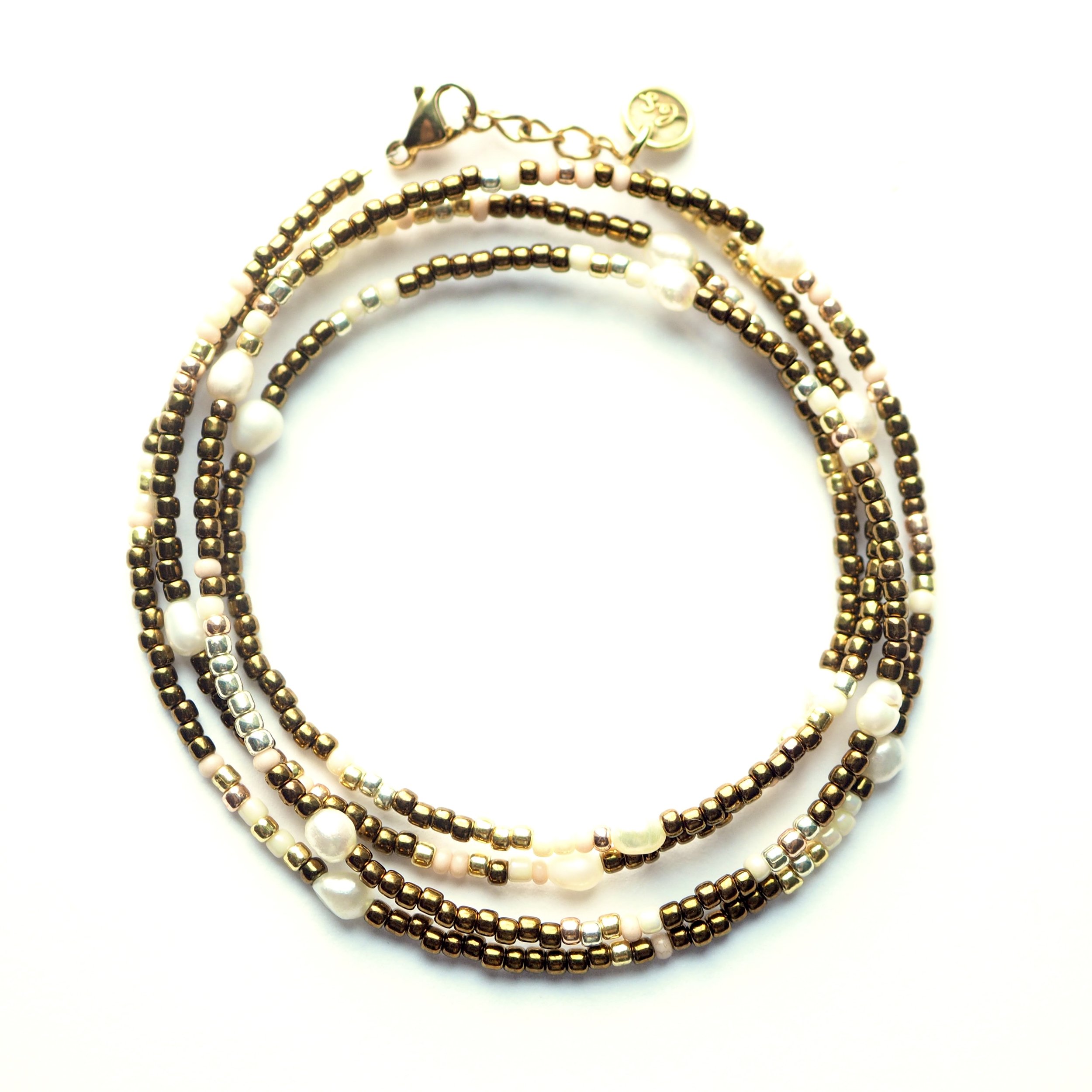 Cocoa Pearl Wrap Bracelet
