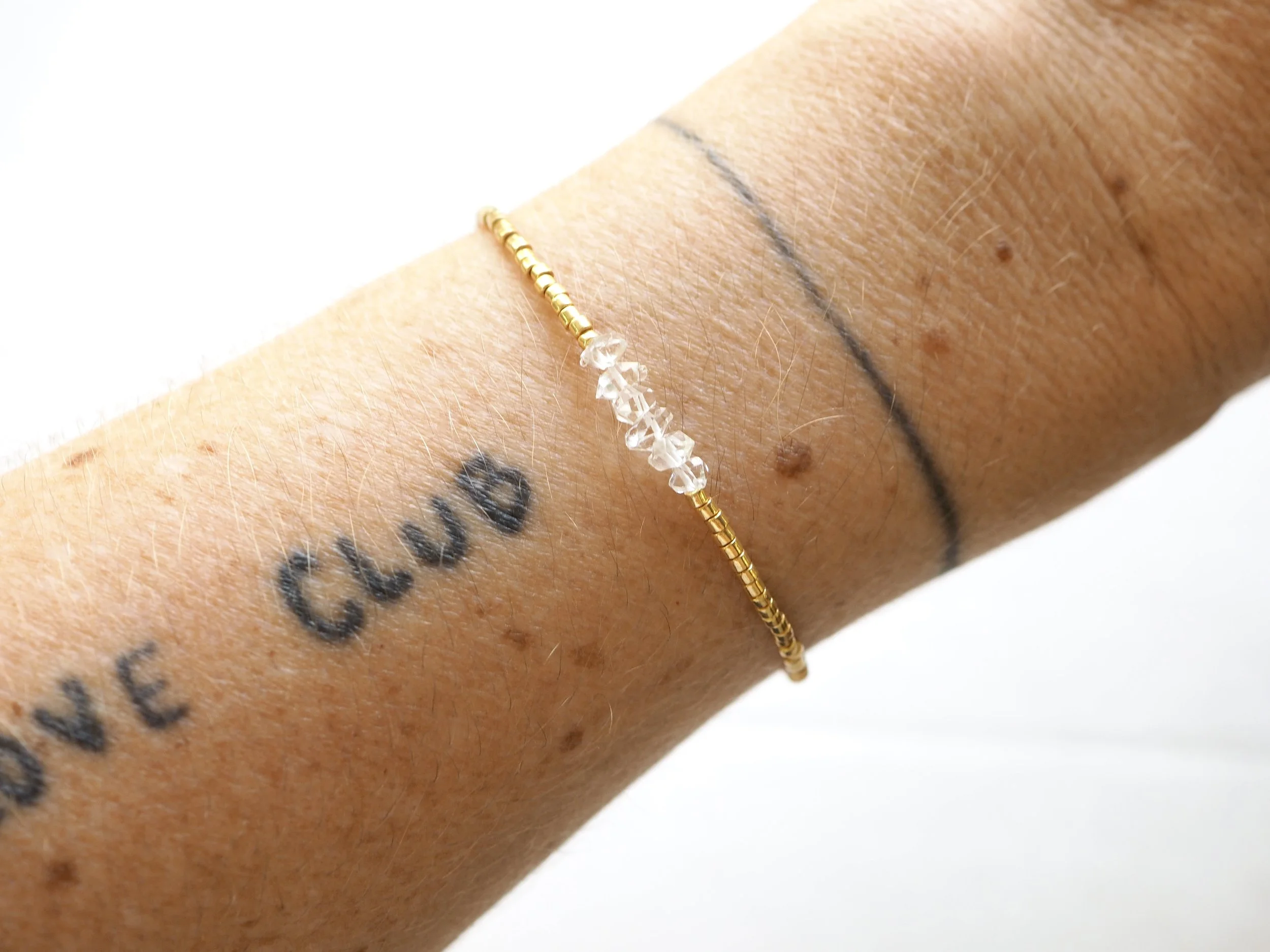 Single Gold Herkimer Bracelet