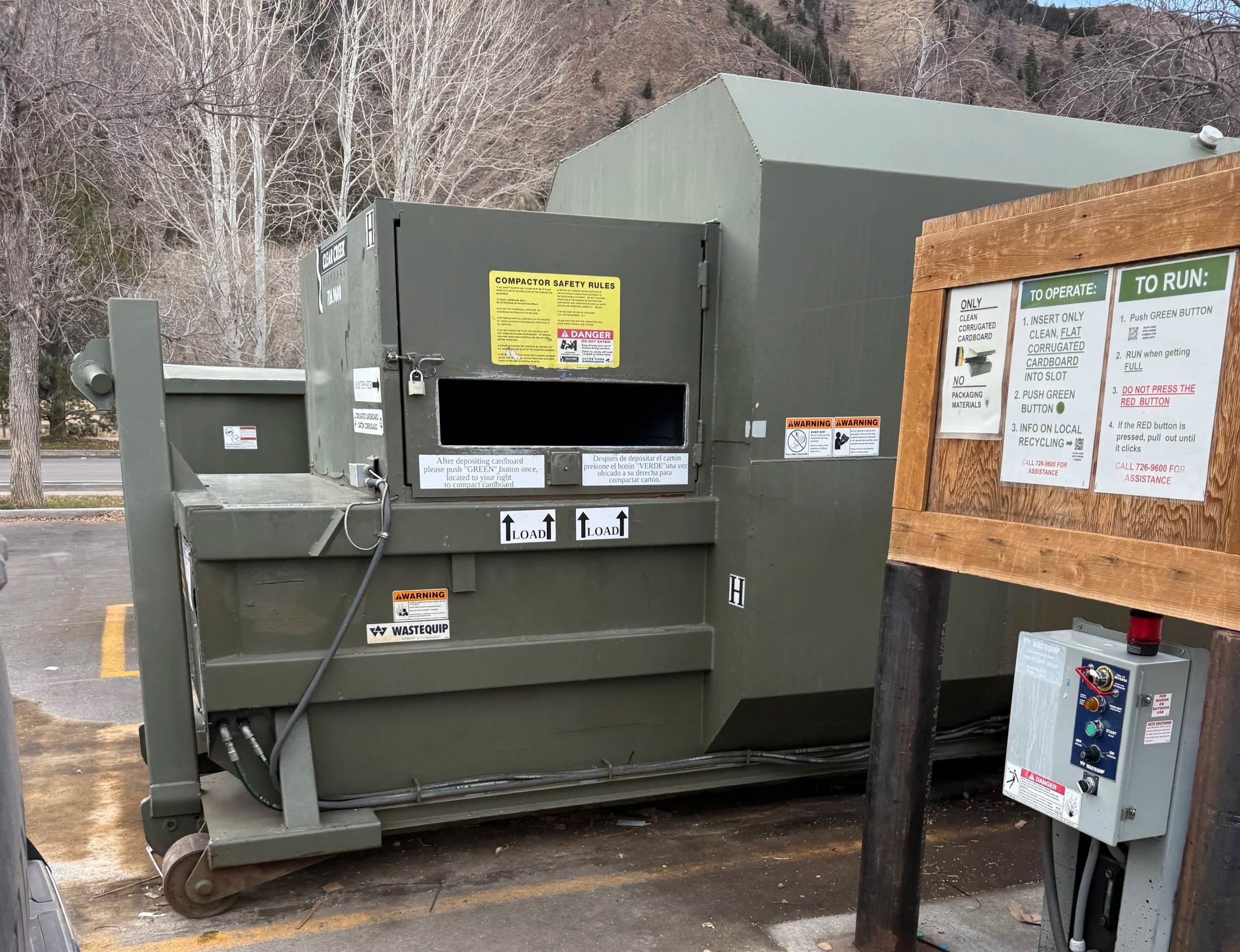 cardboard compactor ohio gulch albertsons hailey idaho wood river valley bellevue ketchum idaho