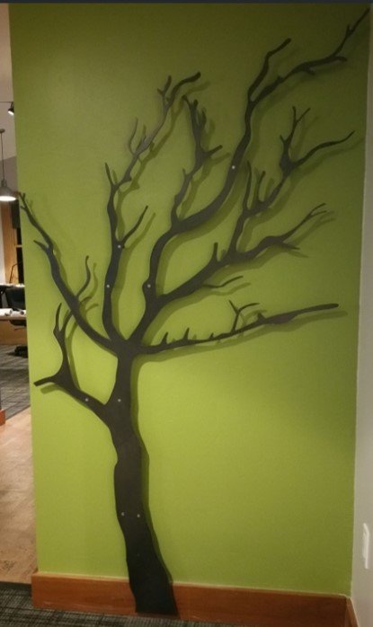 Custom stainless steel CNC wall-mounted tree inspired coat rack