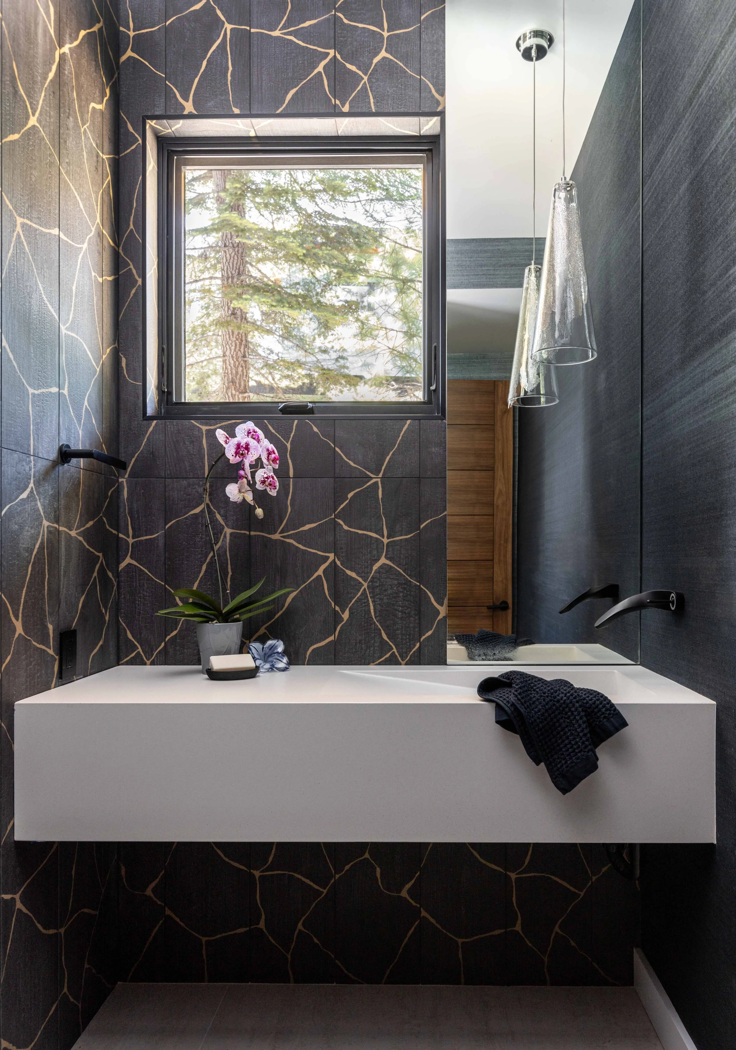 Biophilic Modern Luxury Powder Bathroom