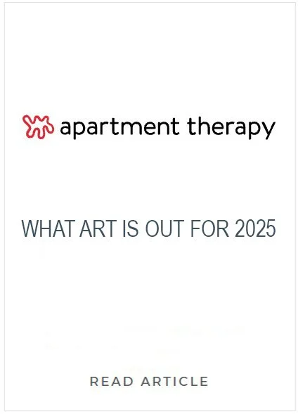 Apartment Therapy logo with the text "What art is out for 2025" and a "Read Article" link.