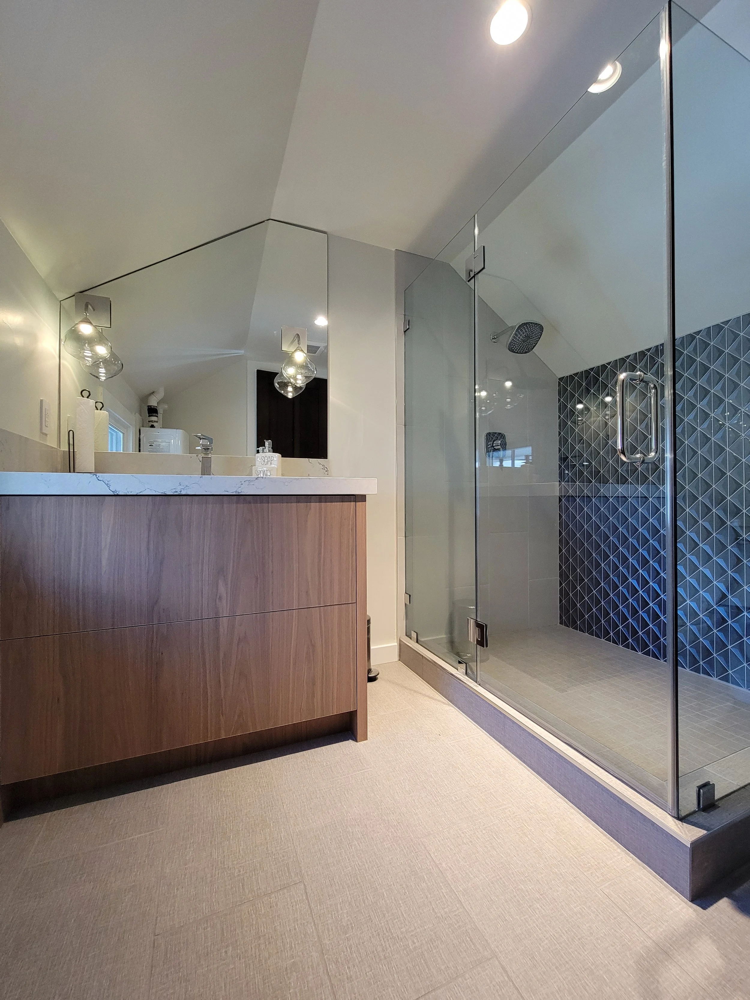 A custom office for a custom home builder in Truckee, California located in the historic district. 