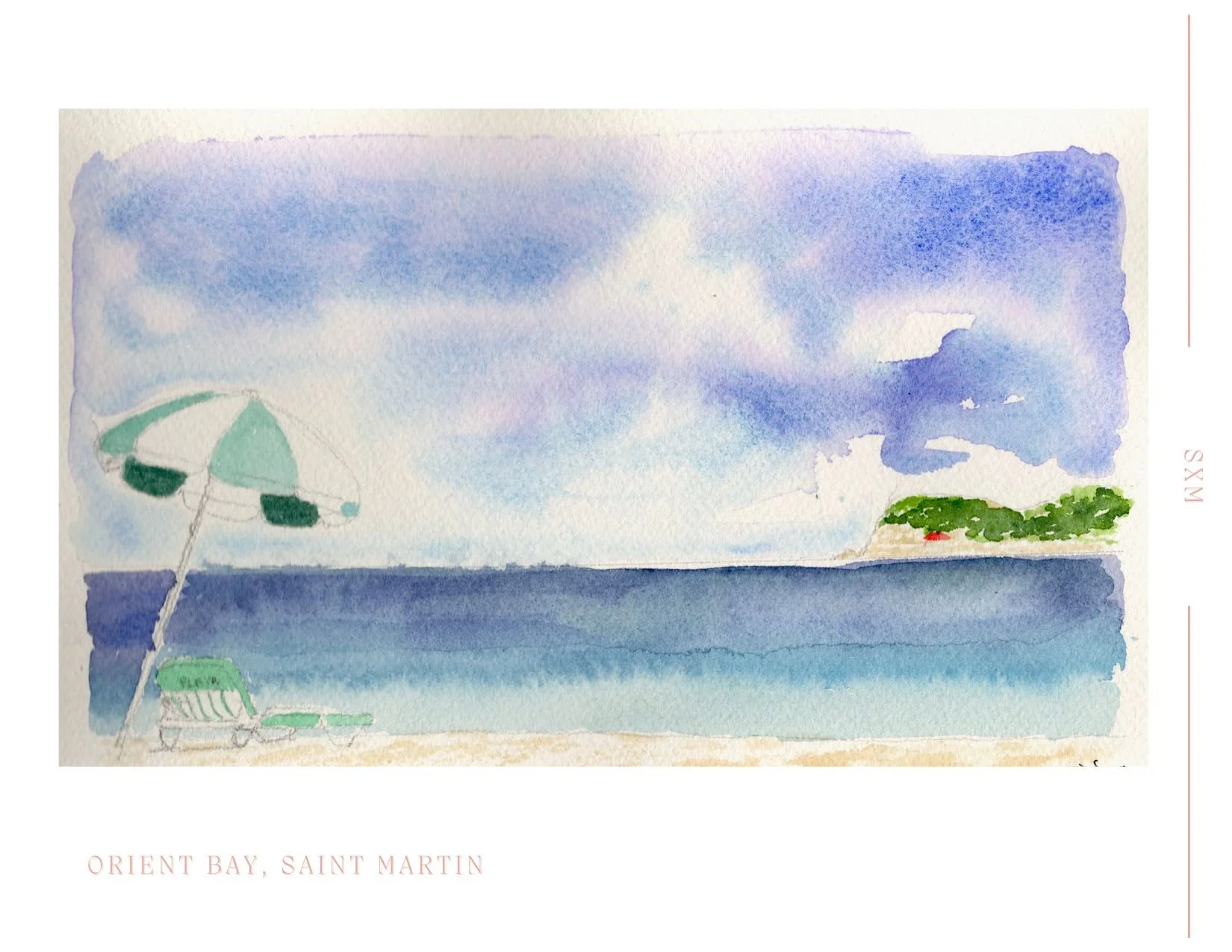 Coastal Watercolour Postcard | Nature Blank Card | Beach Art Card | Hand Painted Stationery Gift