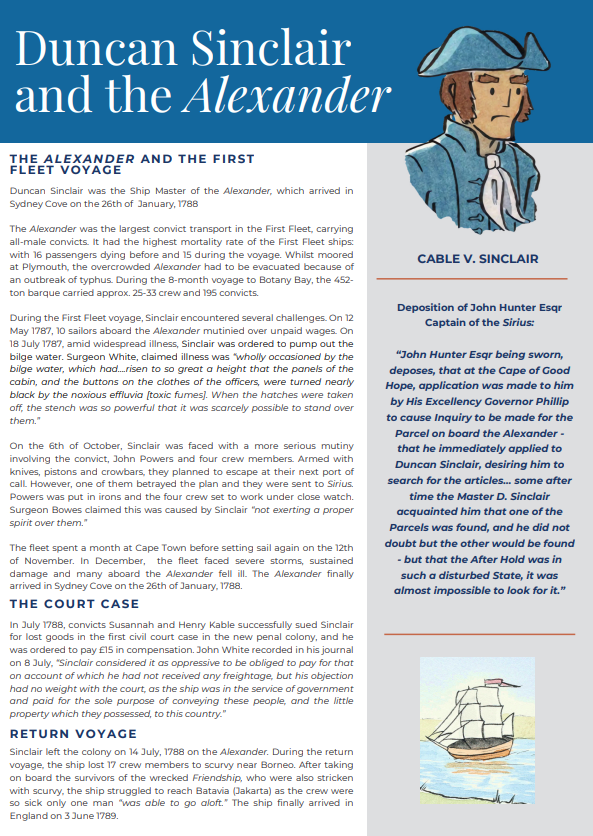 one page fact sheet about Duncan Sinclair