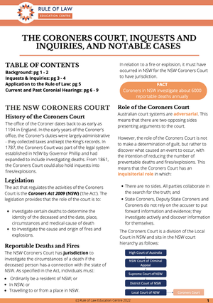 The Coroners Court - Educational Resource — Rule of Law