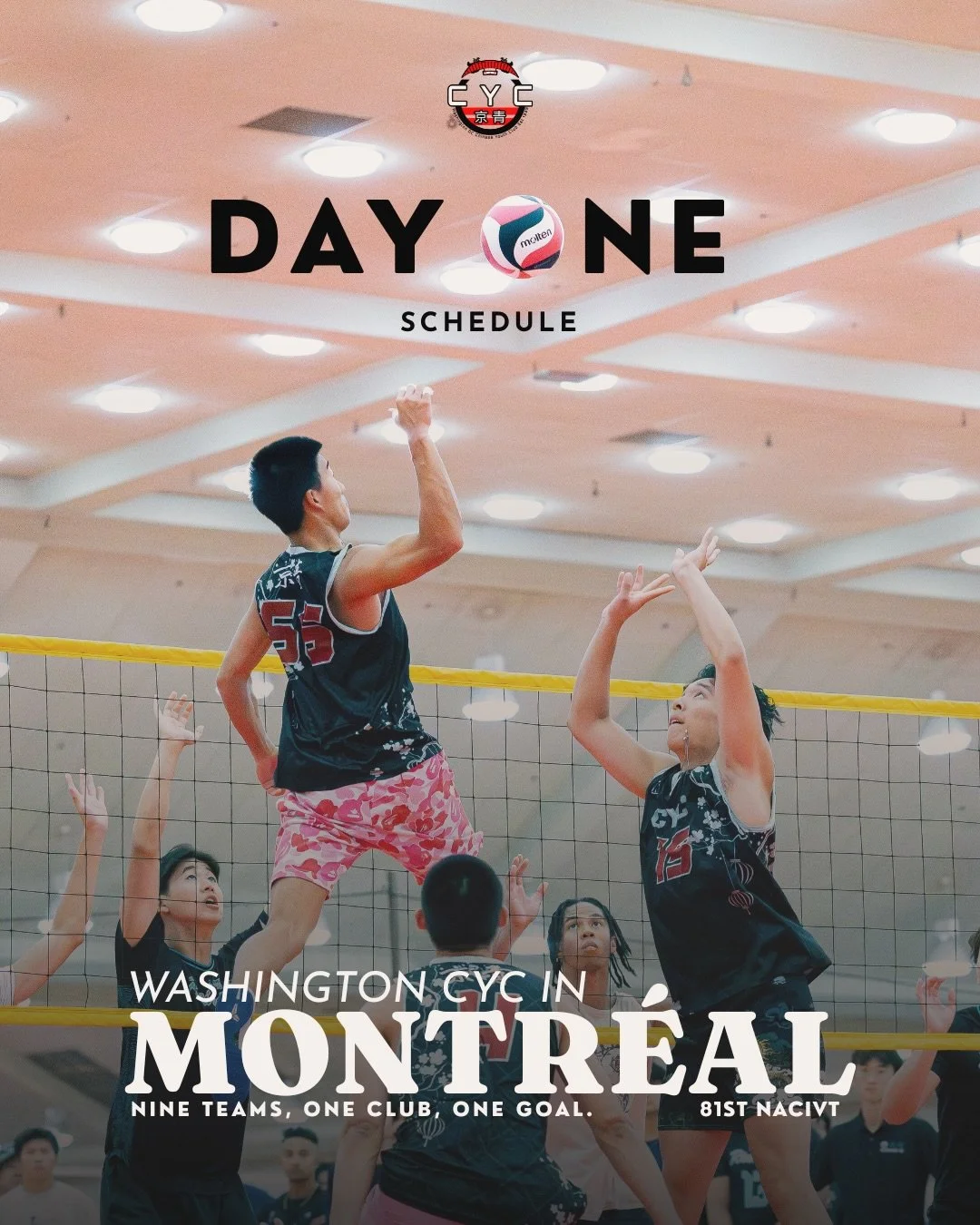 ITS TIME!!! This weekend, Washington CYC will have 9 teams attending the 81st annual NACIVT in Montr&eacute;al! We hope to see you there! Here are the individual schedules for the first day: tomorrow 9/5.