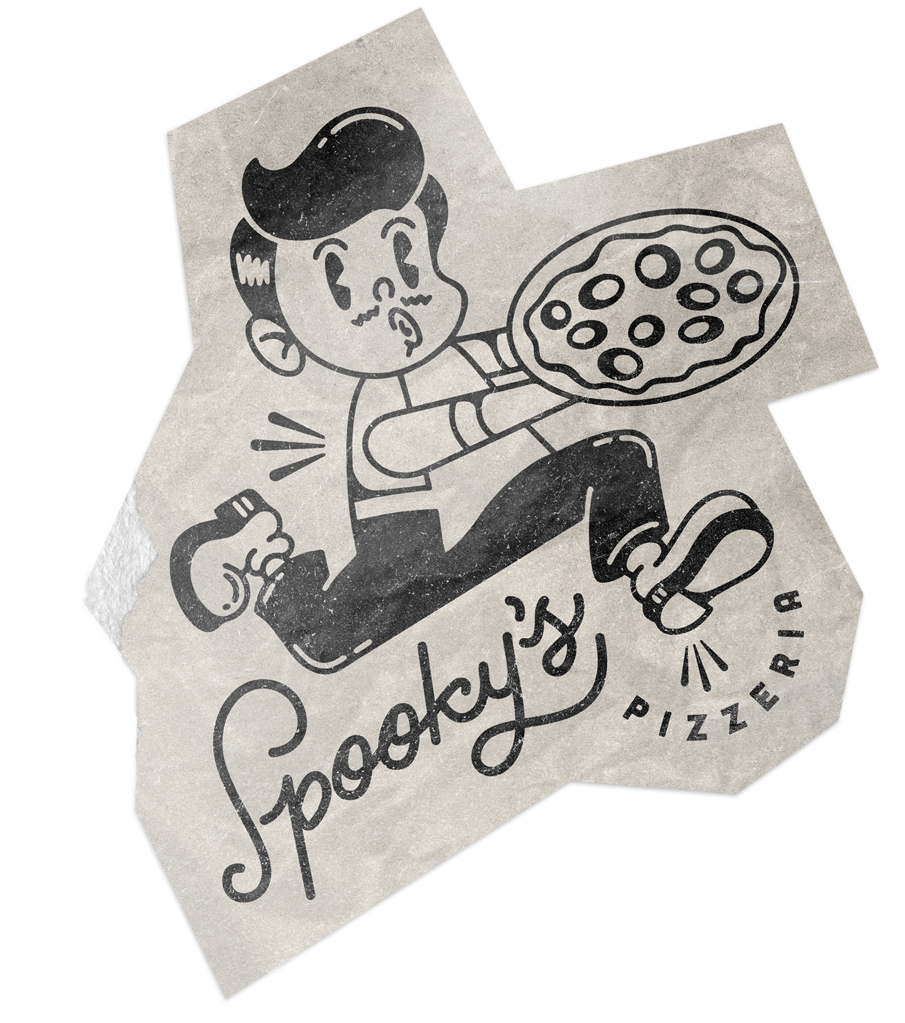 Branding for Spooky's Pizzeria in Hastings Hawkes Bay.