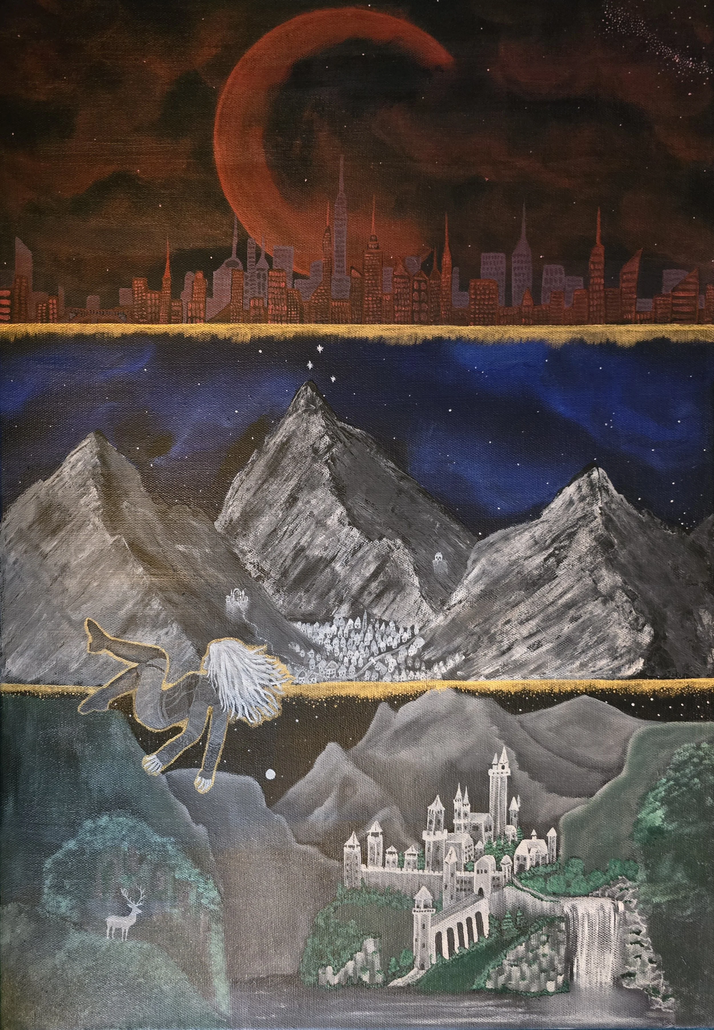 Falling Through Worlds Print