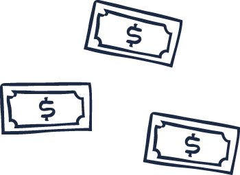 Black dollar bill illustrations