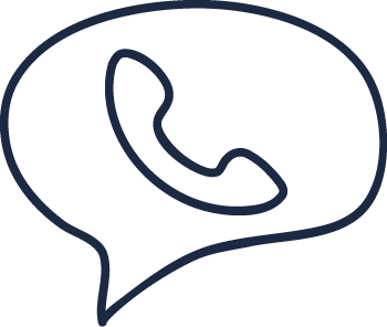 A black icon of a phone instead of a speech bubble