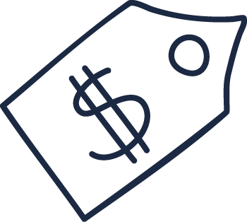 Black price tag illustration