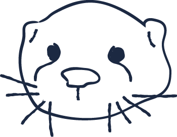 A black illustrated otter icon