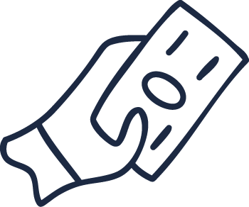 A hand holds a dollar bill