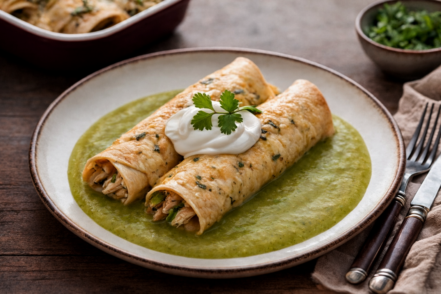 Chicken Enchiladas With Tomatillo Sauce Recipe