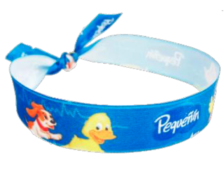 Pulsera Tela Raso Full Color 14 mm x 29 cm