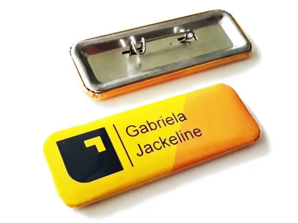 Botón Rectangular 7,0cm x 2,5cm con Imperdible