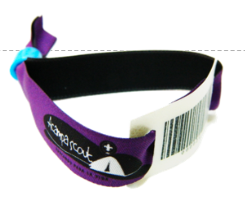 Pulsera Tela Damasco de Seguridad Full Color 15 mm Personalizada - Respaldo Negro