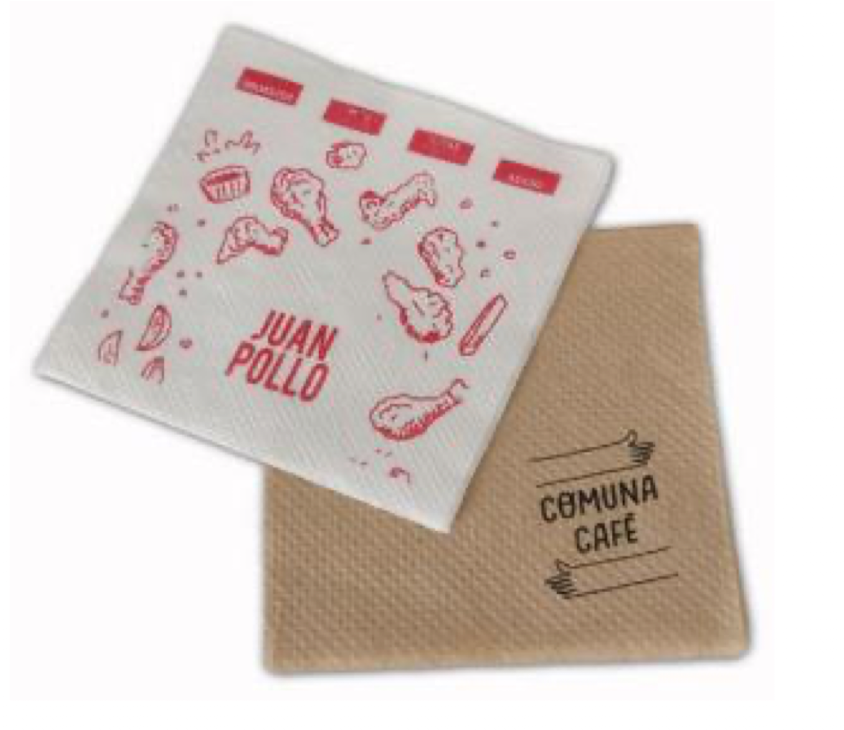 Servilletas Económicas 24 cm x 24 cm - Un Color (12 cm x 12 cm Doblada)