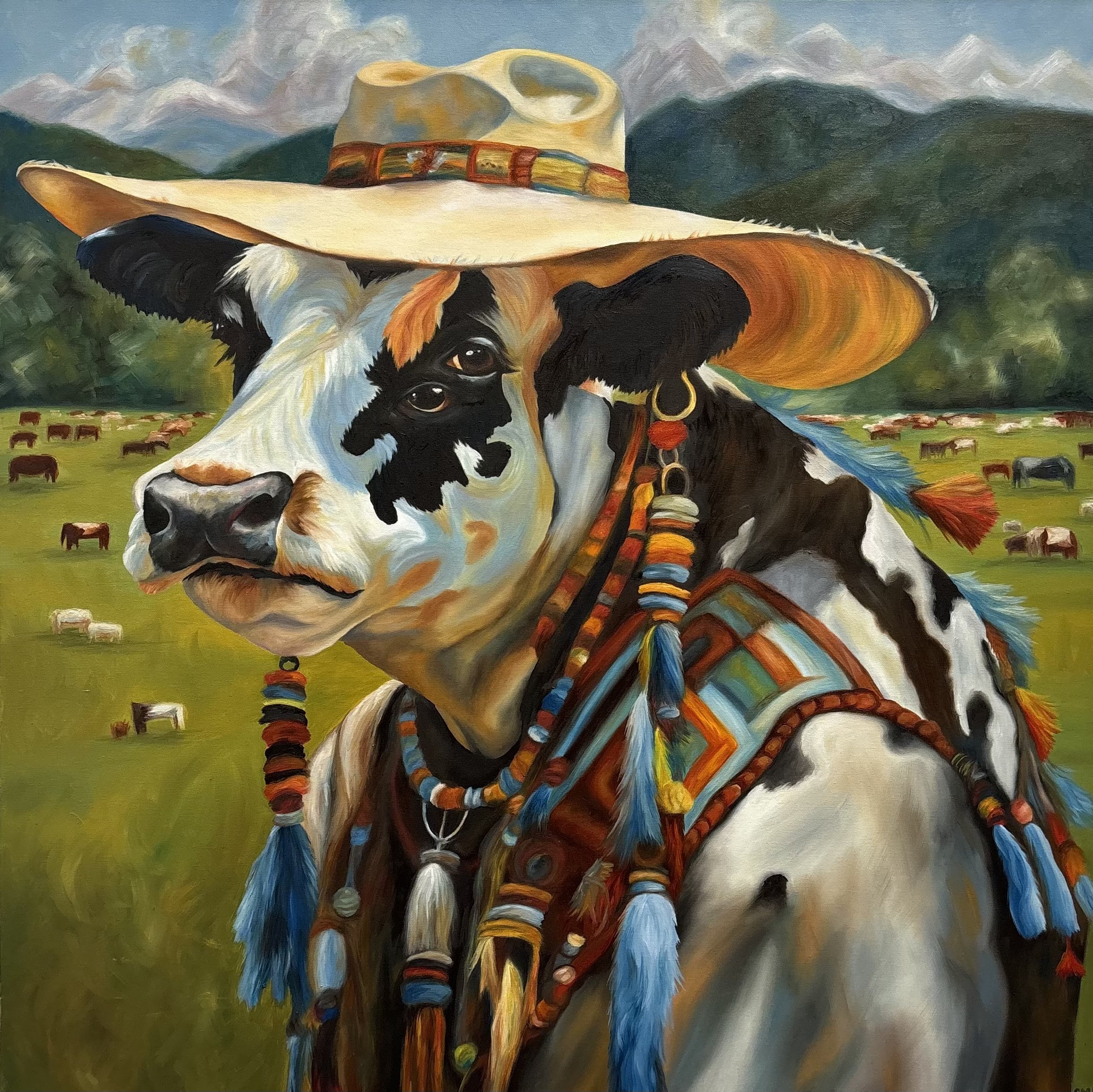 "On the Farm", 2024, Oil Painting