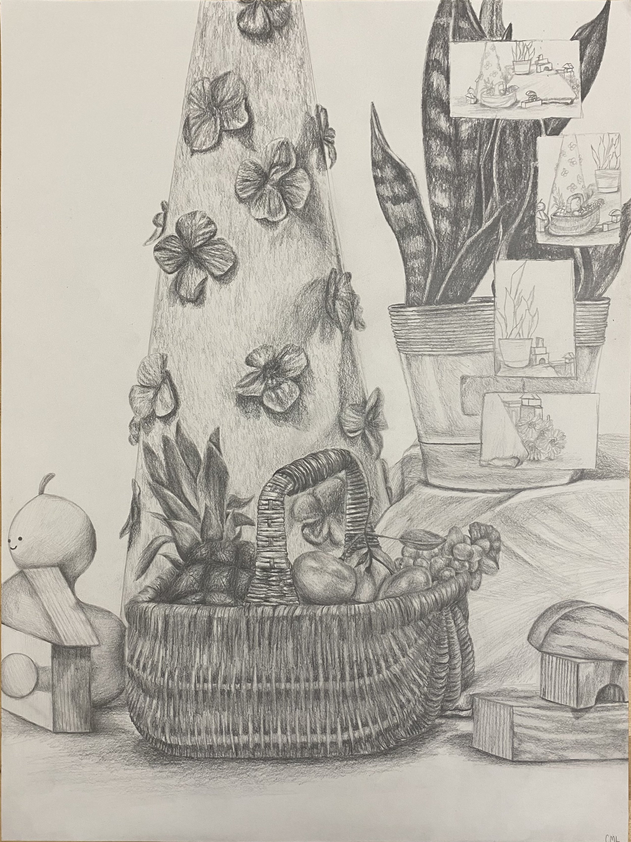 "Still Life Study", 2022, Graphite