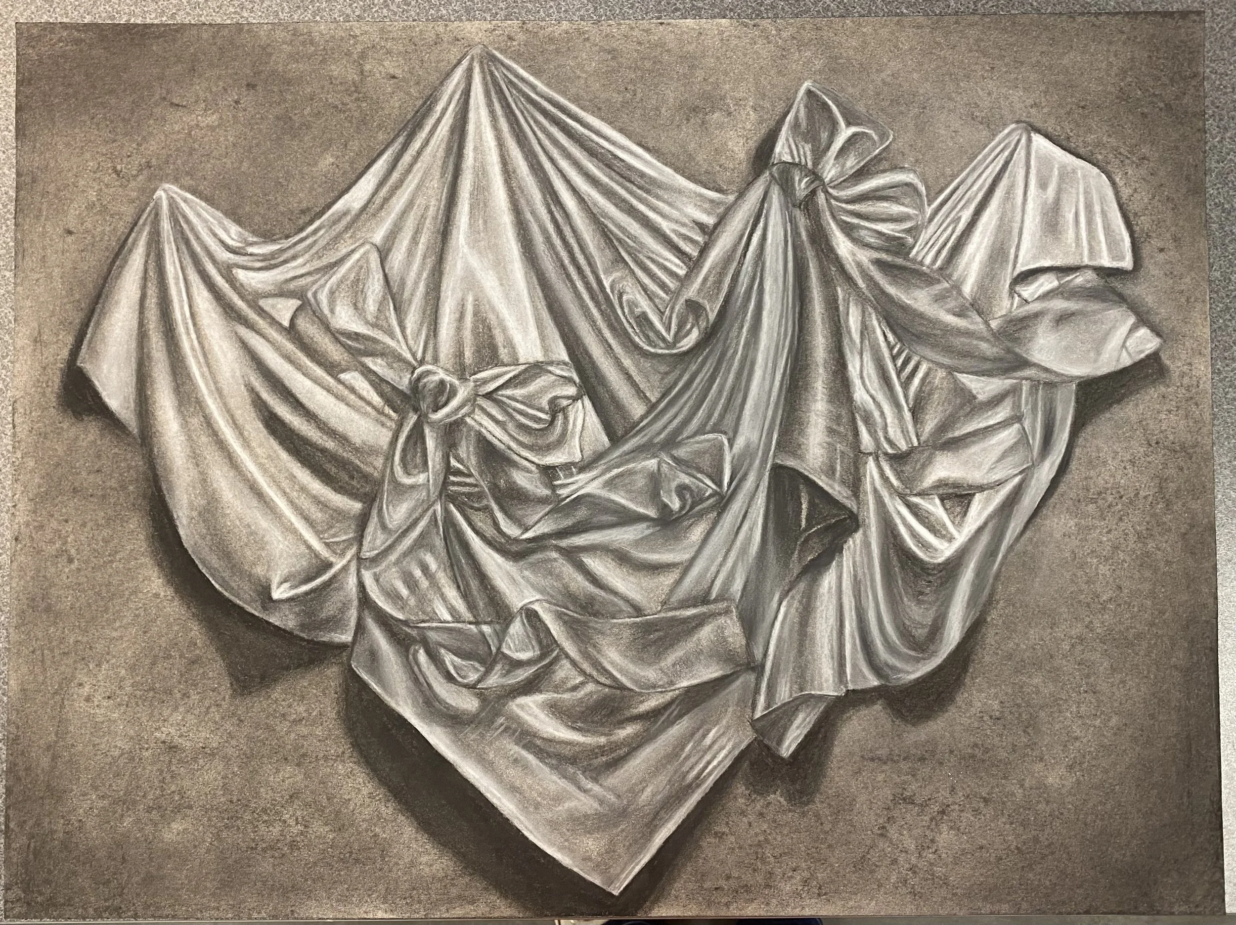 "Fabric Study", 2022, Charcoal