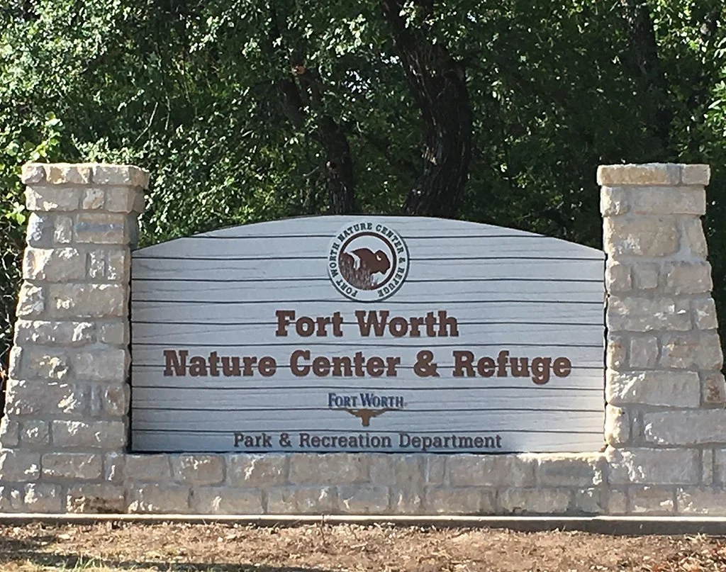 Fort Worth Nature Center & Refuge entrance sign
