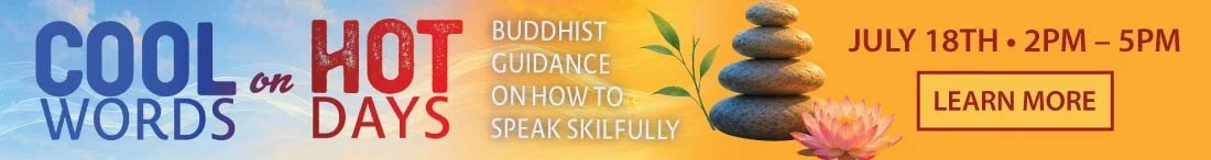 Meditation Workshop: Cool Words on Hot Days — July 18 at 2-5 pm