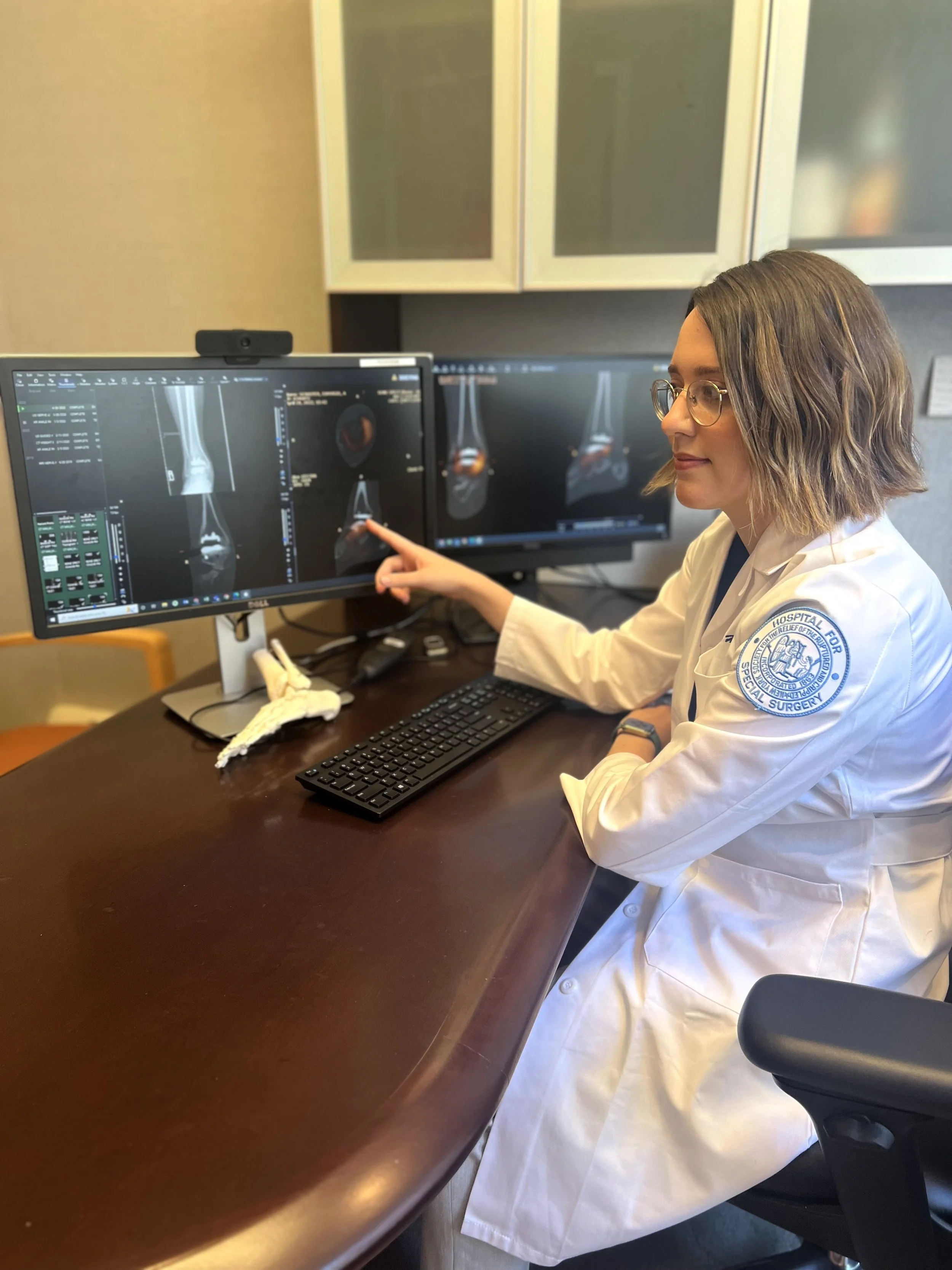 Dr. Jensen Henry studying ankle images