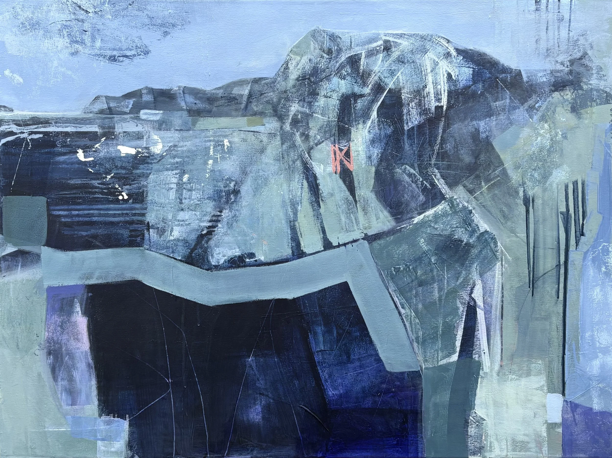 Coastal track, 2026. Acrylic on canvas — 76 x 101 cm