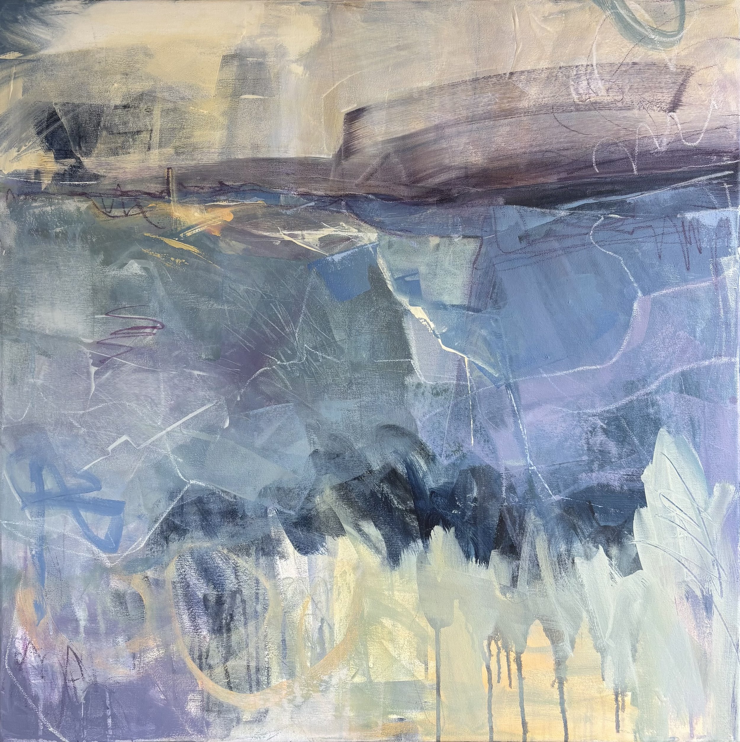 Golden, 2025. Acrylic on canvas — 76 x 76 cm. SOLD