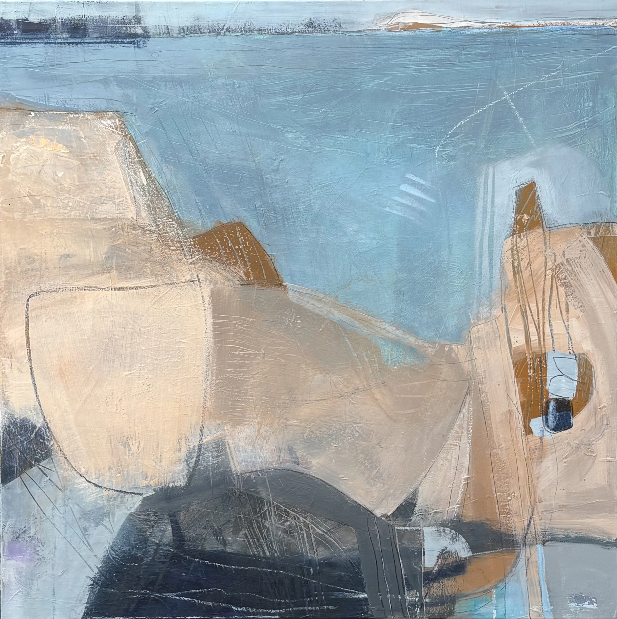 Passing through Kiama again, 2026. Acrylic on canvas — 76 x 76 cm