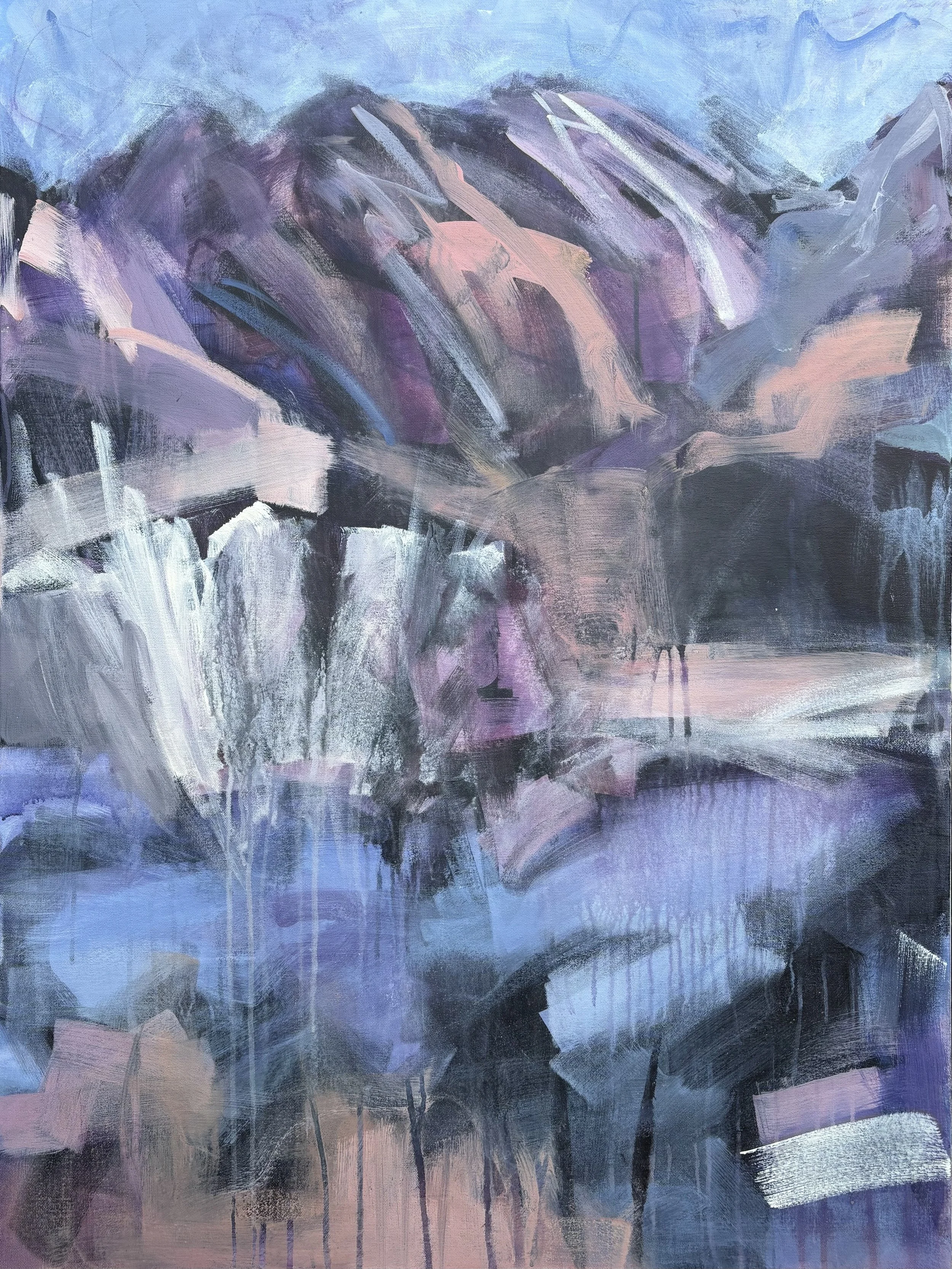 Chalk face, 2024. Acrylic on canvas — 101 x 76 cm