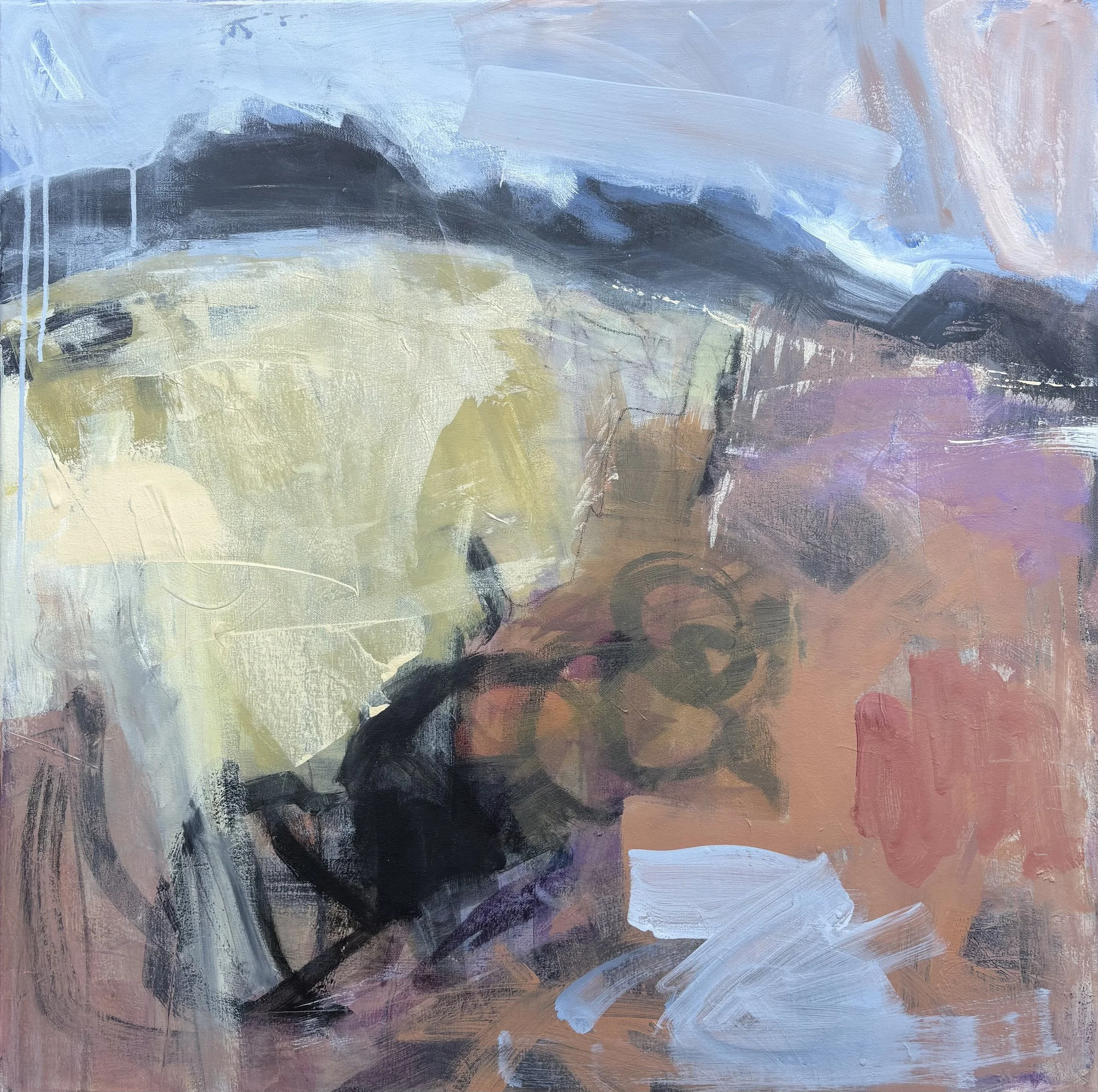 Up on the ridge, 2025. 
Acrylic on canvas — 76 x 76 cm