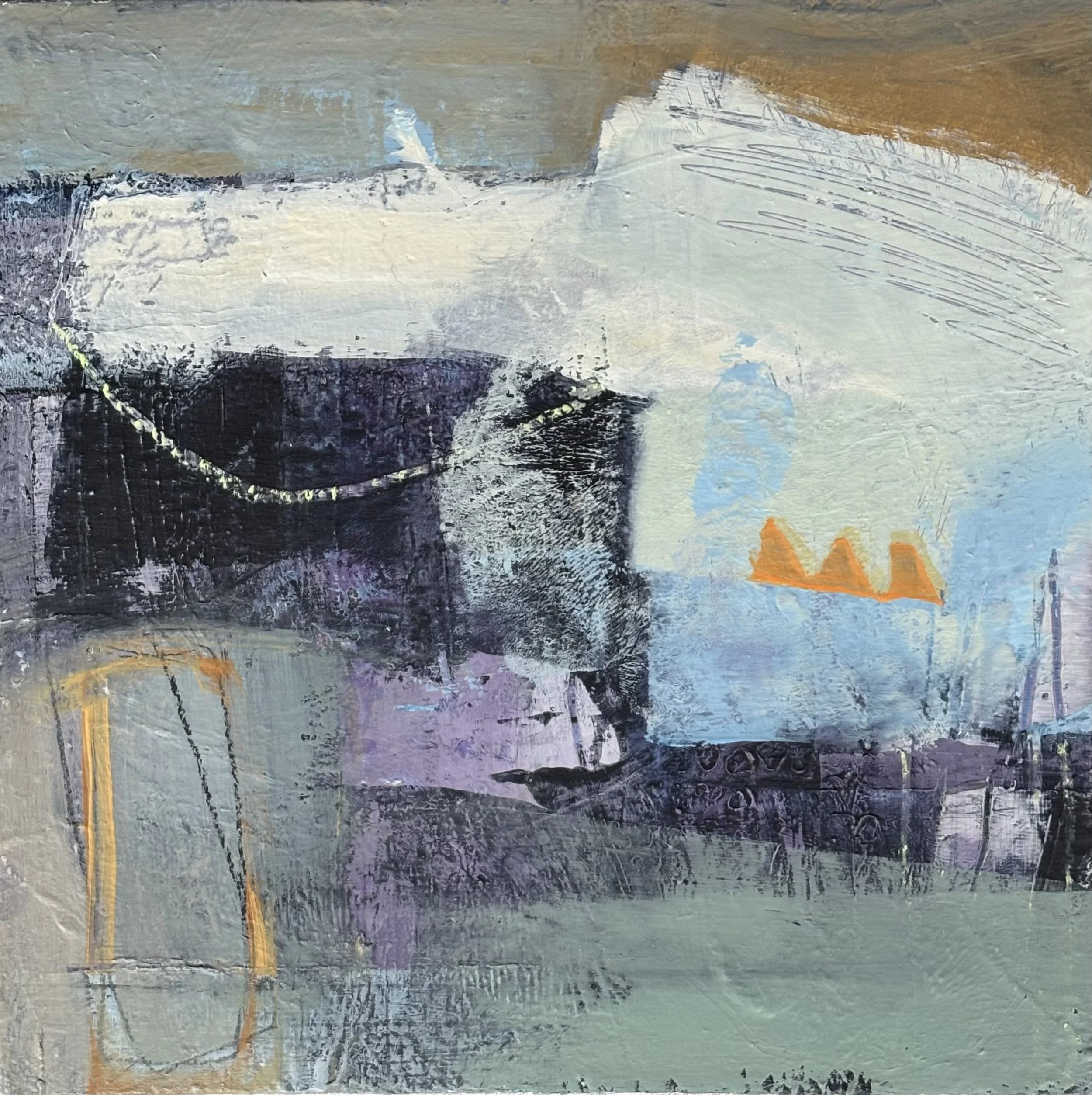 Untitled, 2026. Acrylic on wooden panel — 255 x 255 mm. Showing at Fee Thompson Gallery, Ngaio, Wellington