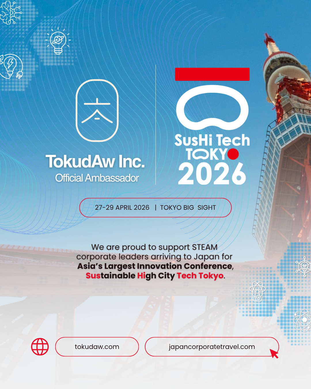 TokudAw Inc. Appointed Ambassador for SusHi Tech Tokyo 2026